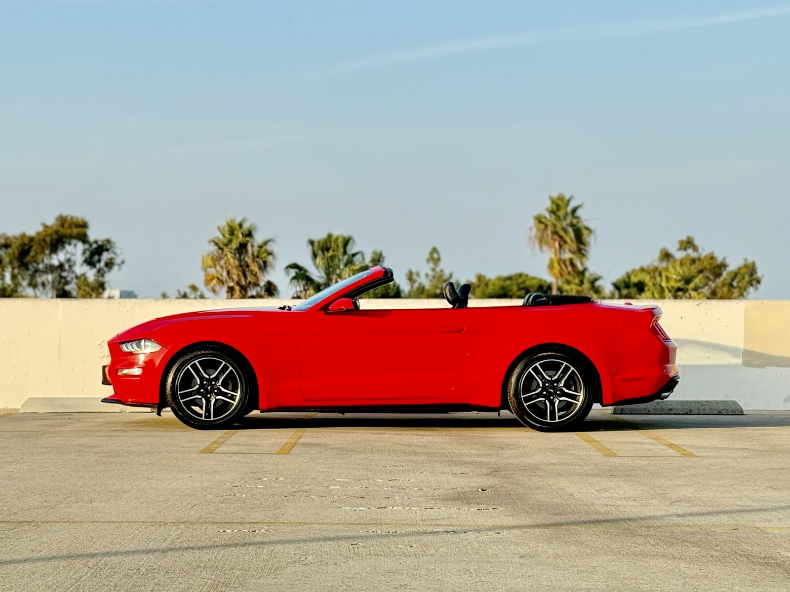 Premium Red Ford Mustang Convertible photo 2